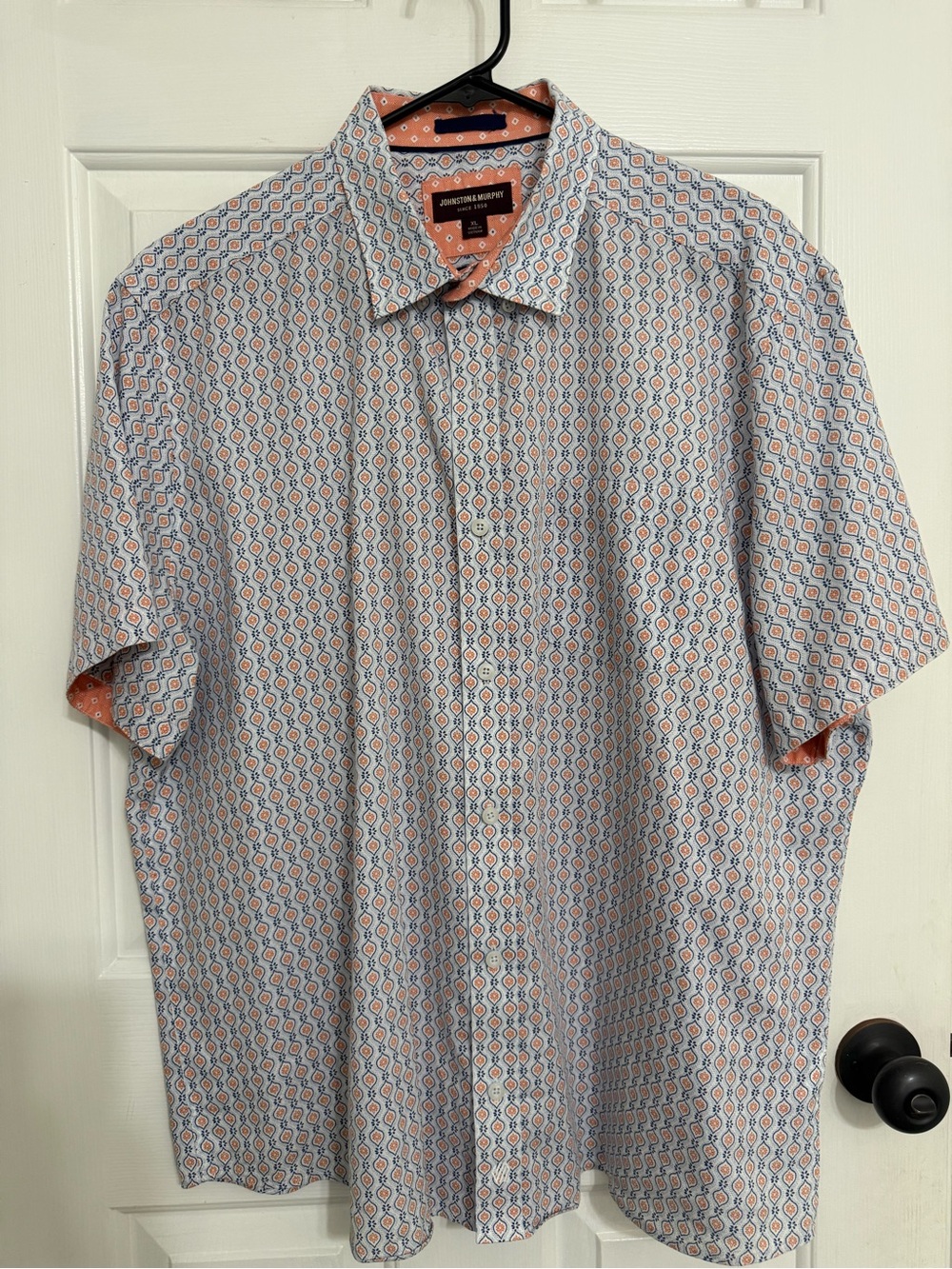 Johnston & Murphy Men's Short-Sleeve Geo Print Shirt